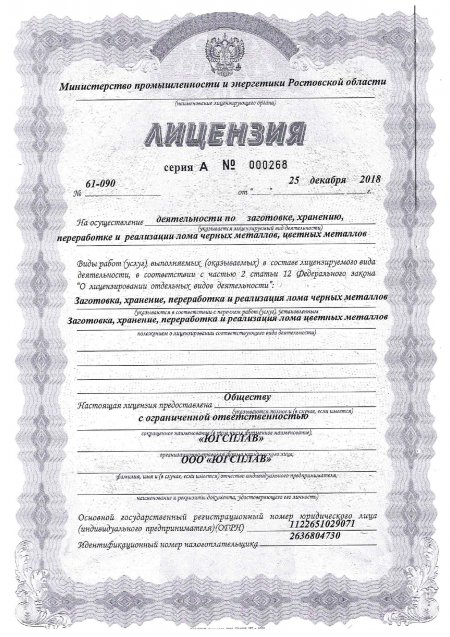лицензия по осуществлению образовательной деятельности